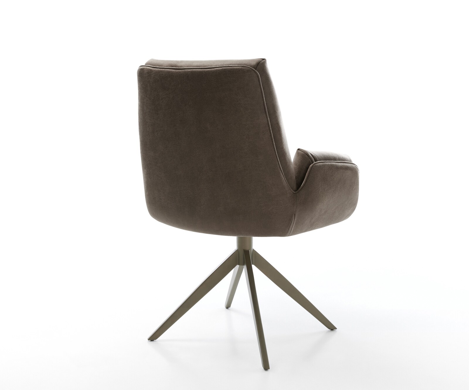 Drehstuhl Clea-Flex Mikrofaser Taupe Vintage Kreuzgestell breit Effektfinish Titan 360° drehbar Wippfunktion 4
