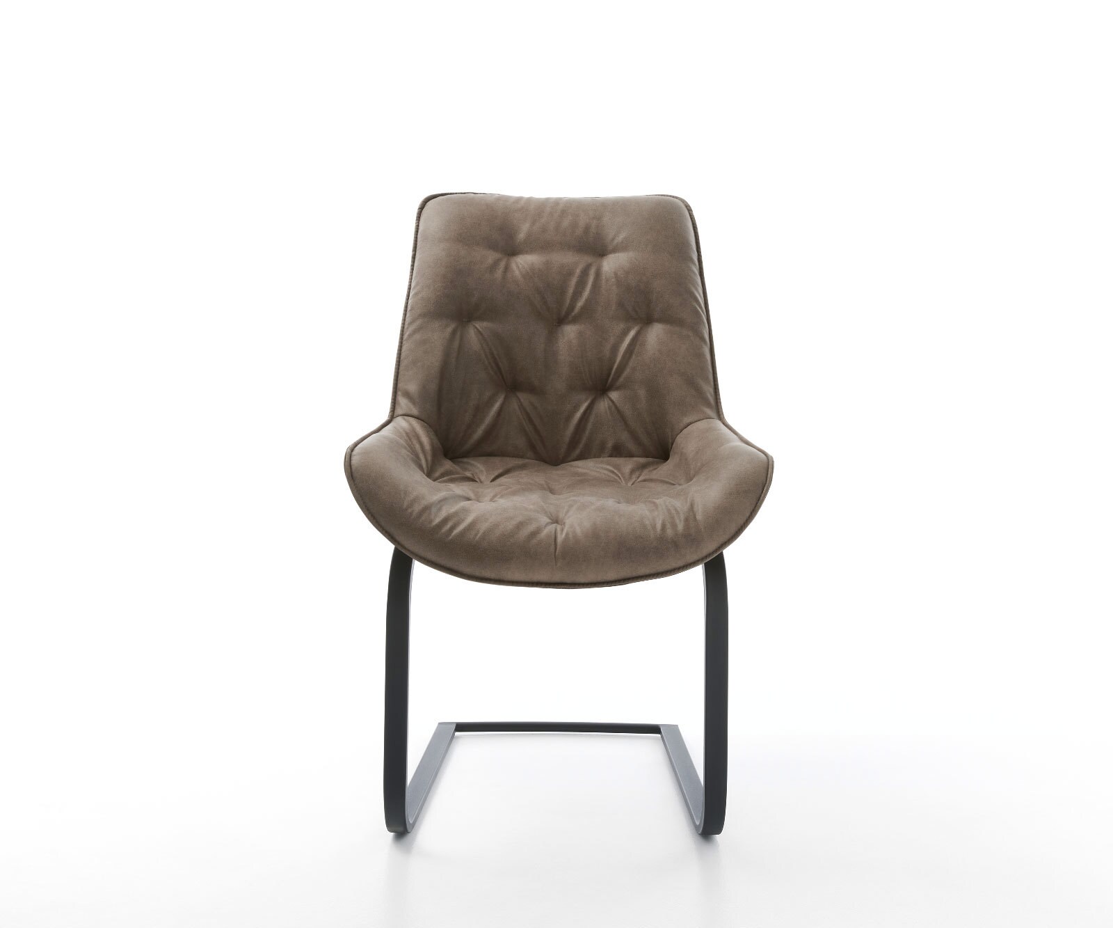 Freischwinger Taimi-Flex Mikrofaser Taupe Vintage Freischwinger flach Schwarz 1