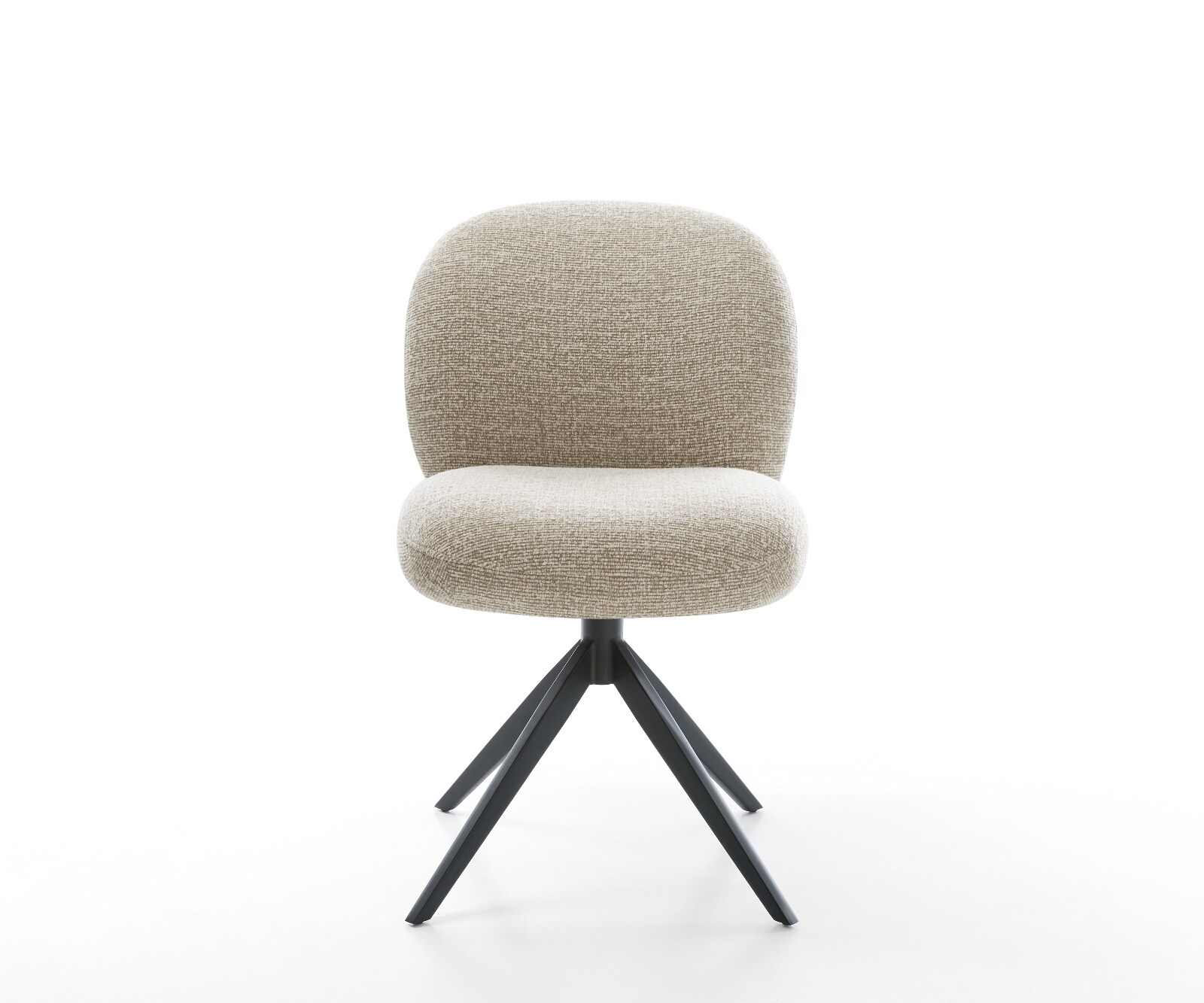 Drehstuhl Nube-Flex Webstoff Soft Beige Kreuzgestell breit Schwarz 360° drehbar Wippfunktion Taschenfederkern 1