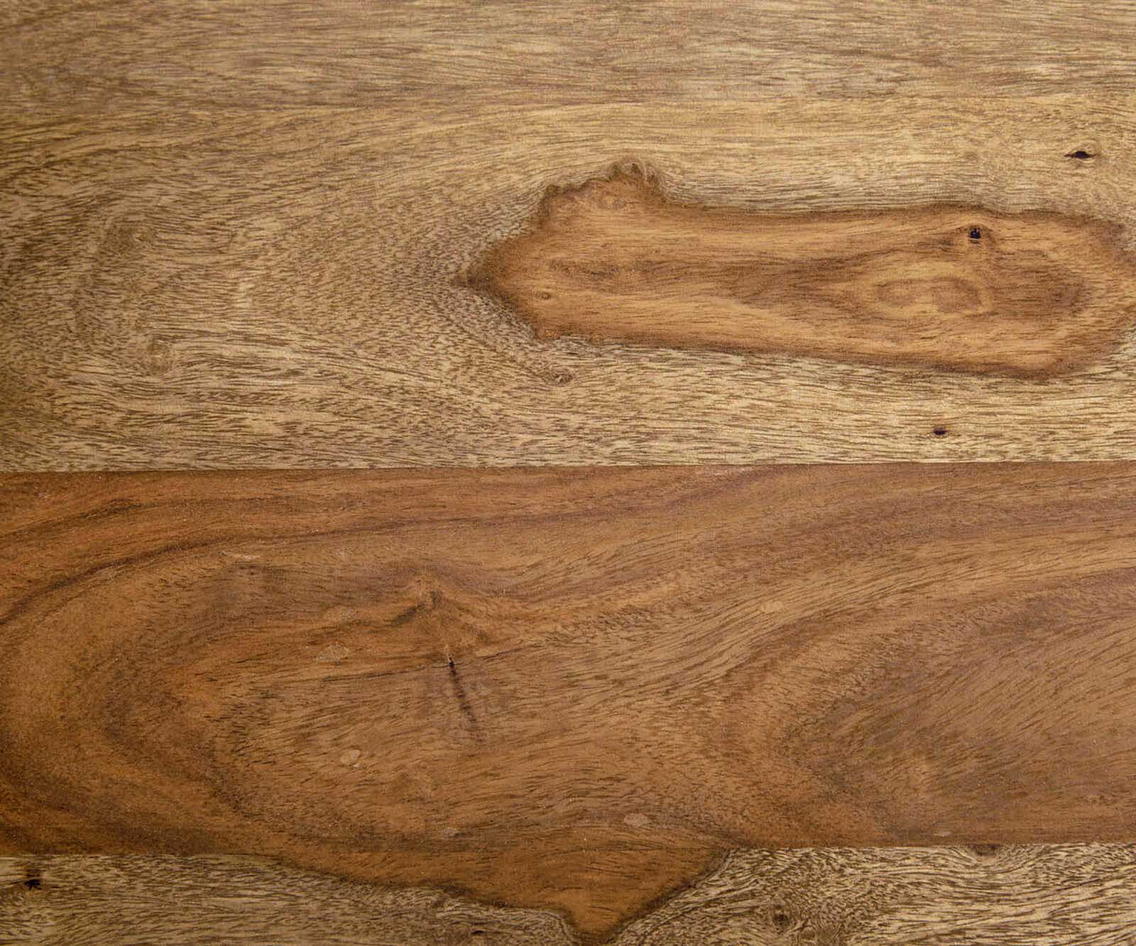 Lowboard Wyatt 175 cm Sheesham naturel 2 portes 1 abattant Pied Ovale Acier inoxydable 2