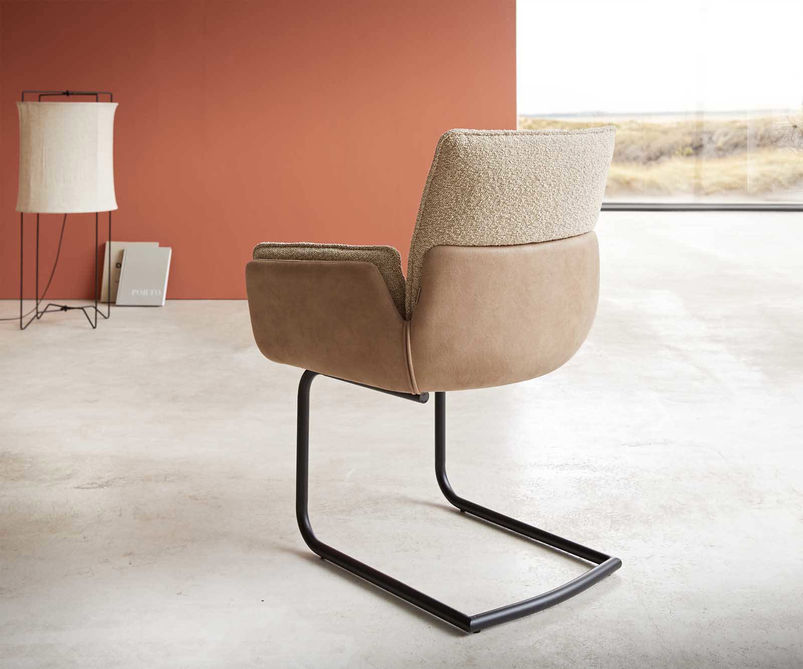 Cantilever Nela-Flex tissu mixte couleur boue pied cantilever rond noir 5