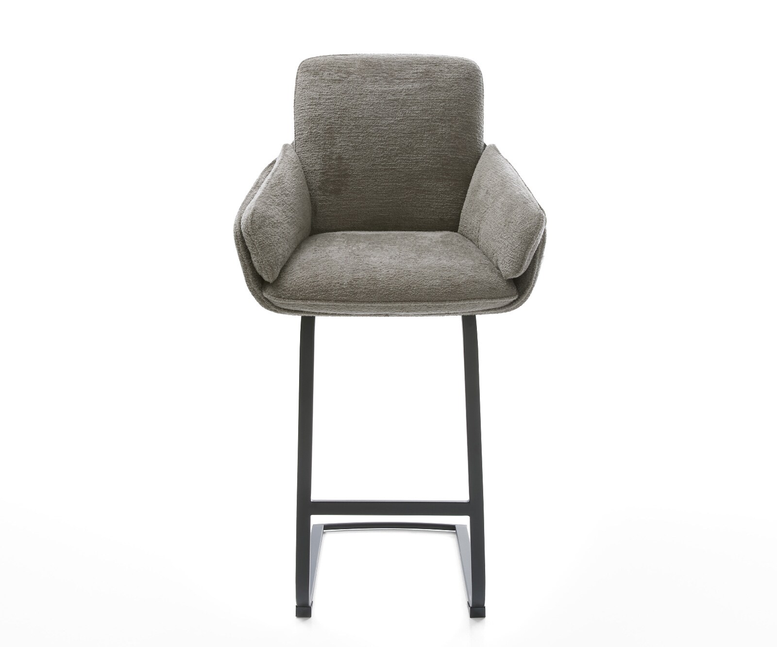 Chaise-de-bar Luan-Flex Bouclé doux Boue Pied cantilever plat noir Noir 2