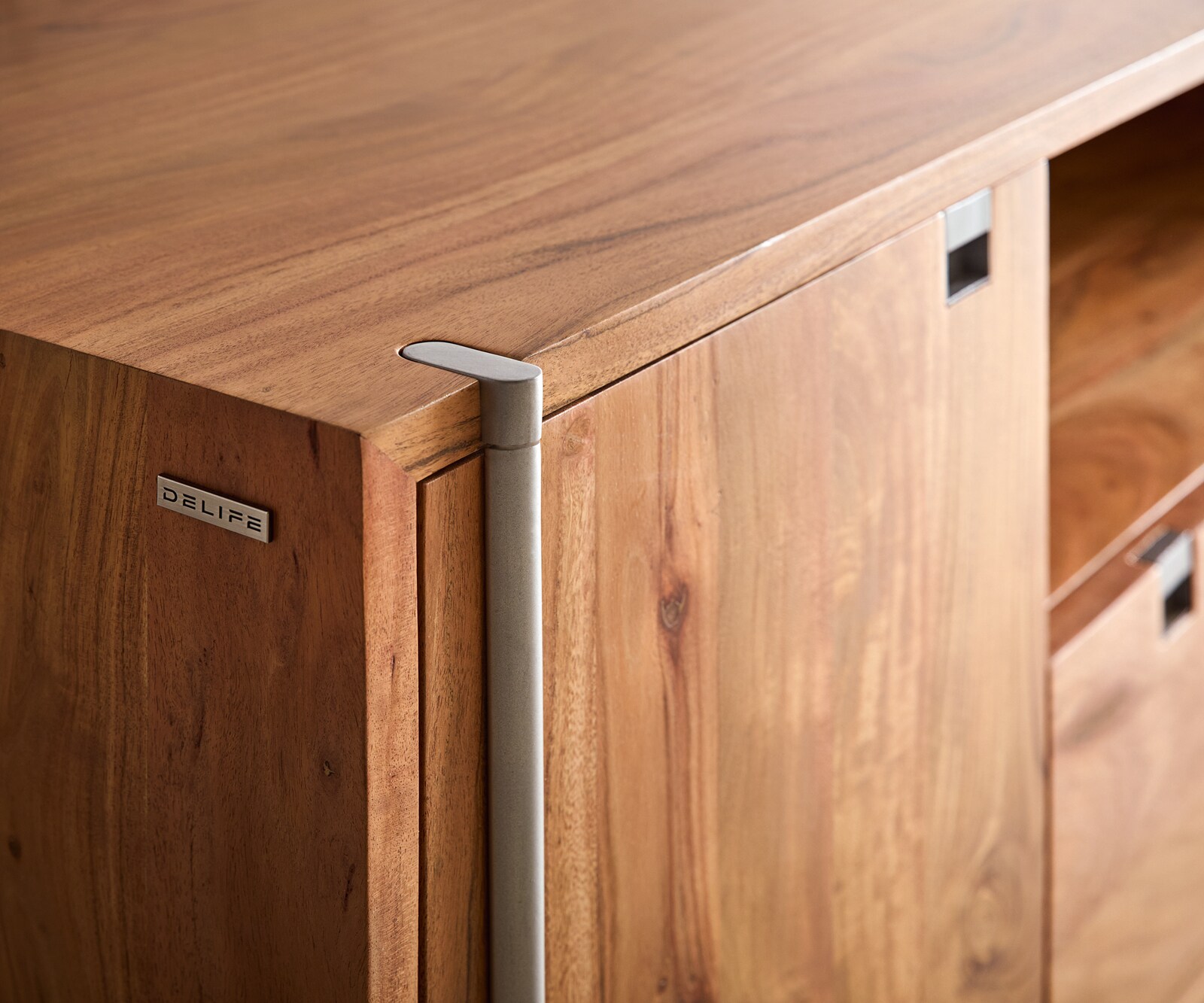 Sideboard Rivoro 175 cm Akazie Natur 2 Türen 1 Schubfach 1 Fach 3
