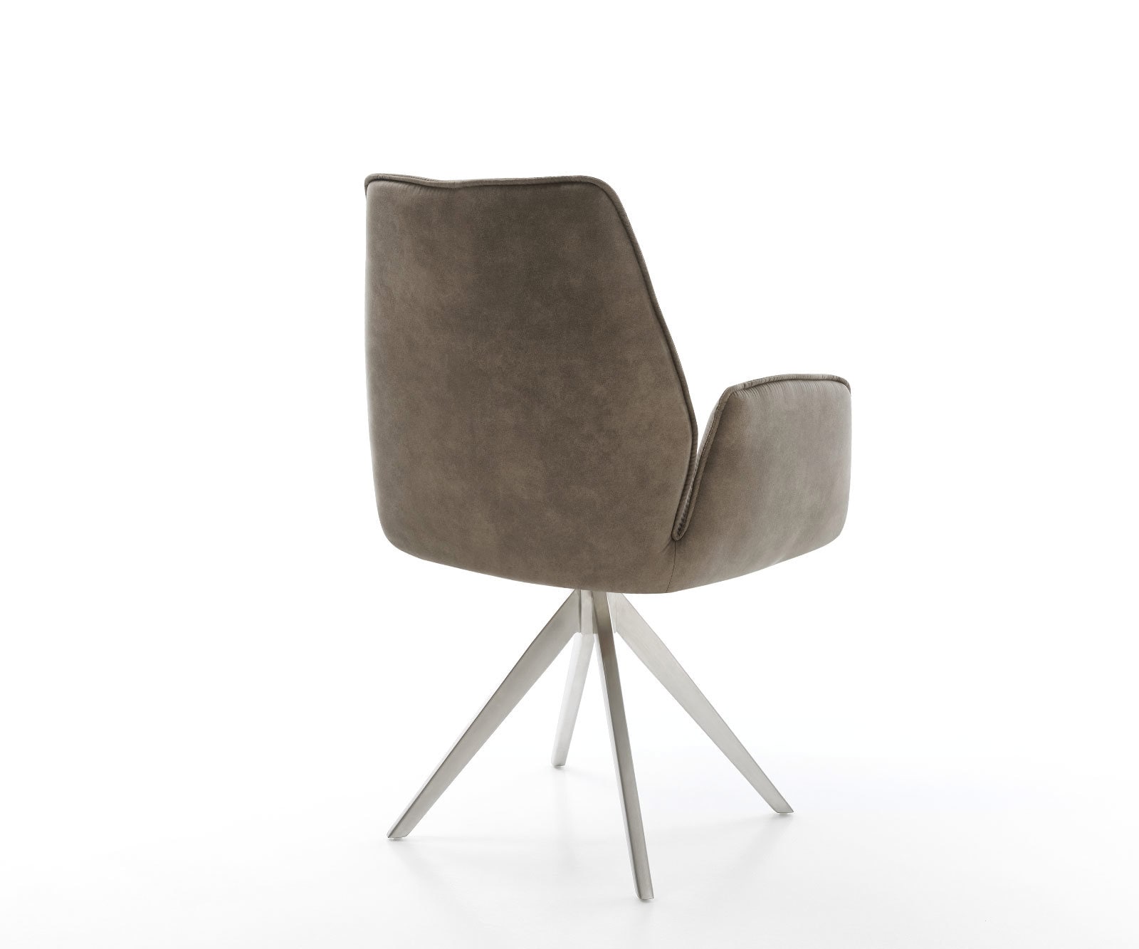 Esszimmerstuhl Zoa-Flex Mikrofaser Taupe Vintage Kreuzgestell kantig Edelstahl Taschenfederkern 4 Esszimmerstuhl Zoa-Flex Mikrofaser Taupe Vintage Kreuzgestell kantig Edelstahl Taschenfederkern 4