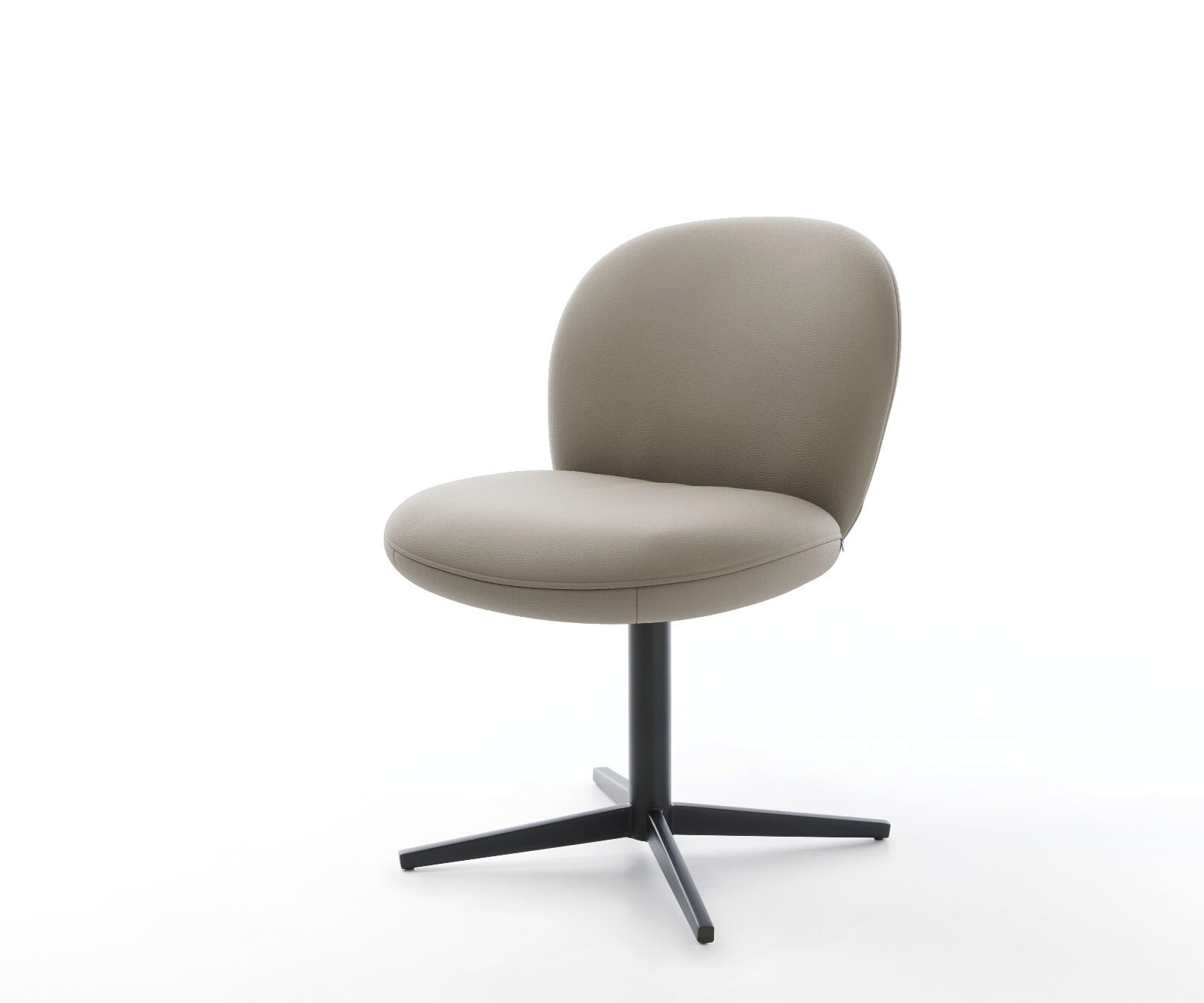 Drehstuhl Nube-Flex Echt-Leder Schlamm Fußkreuz Schwarz 360° drehbar Taschenfederkern 1