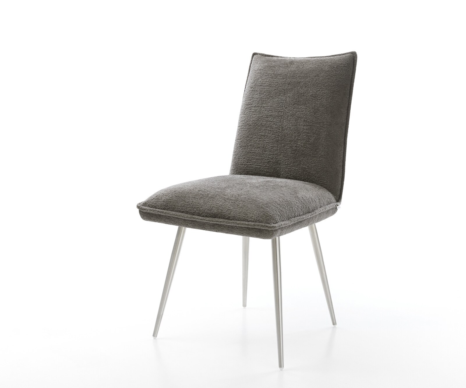 Esszimmerstuhl Lelio-Flex Bouclé Soft Schlamm 4-Fuß konisch Edelstahl Taschenfederkern 1