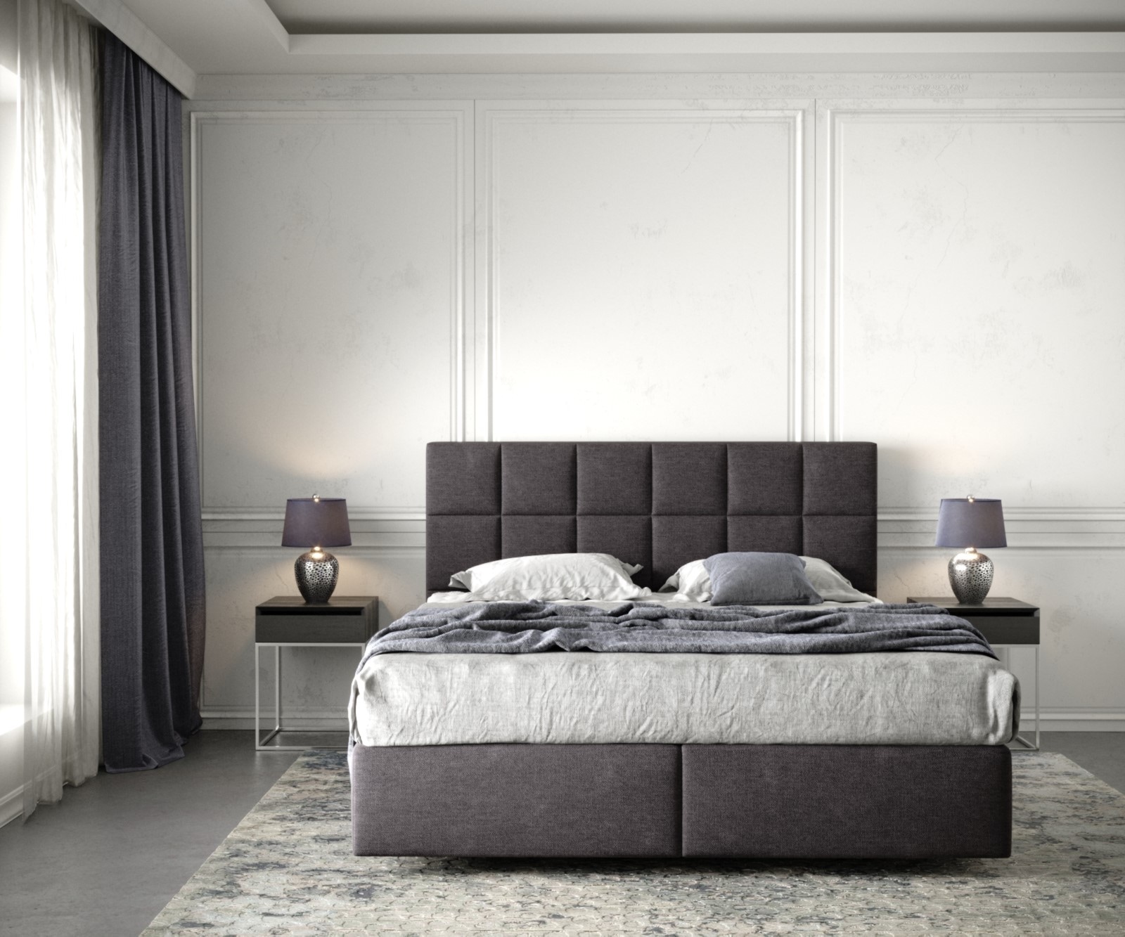 Boxspringbett Dream-Fine 160x200 cm Mikrofaser Schwarz mit Matratze und Topper 1 Boxspringbett Dream-Fine 160x200 cm Mikrofaser Schwarz mit Matratze und Topper 1