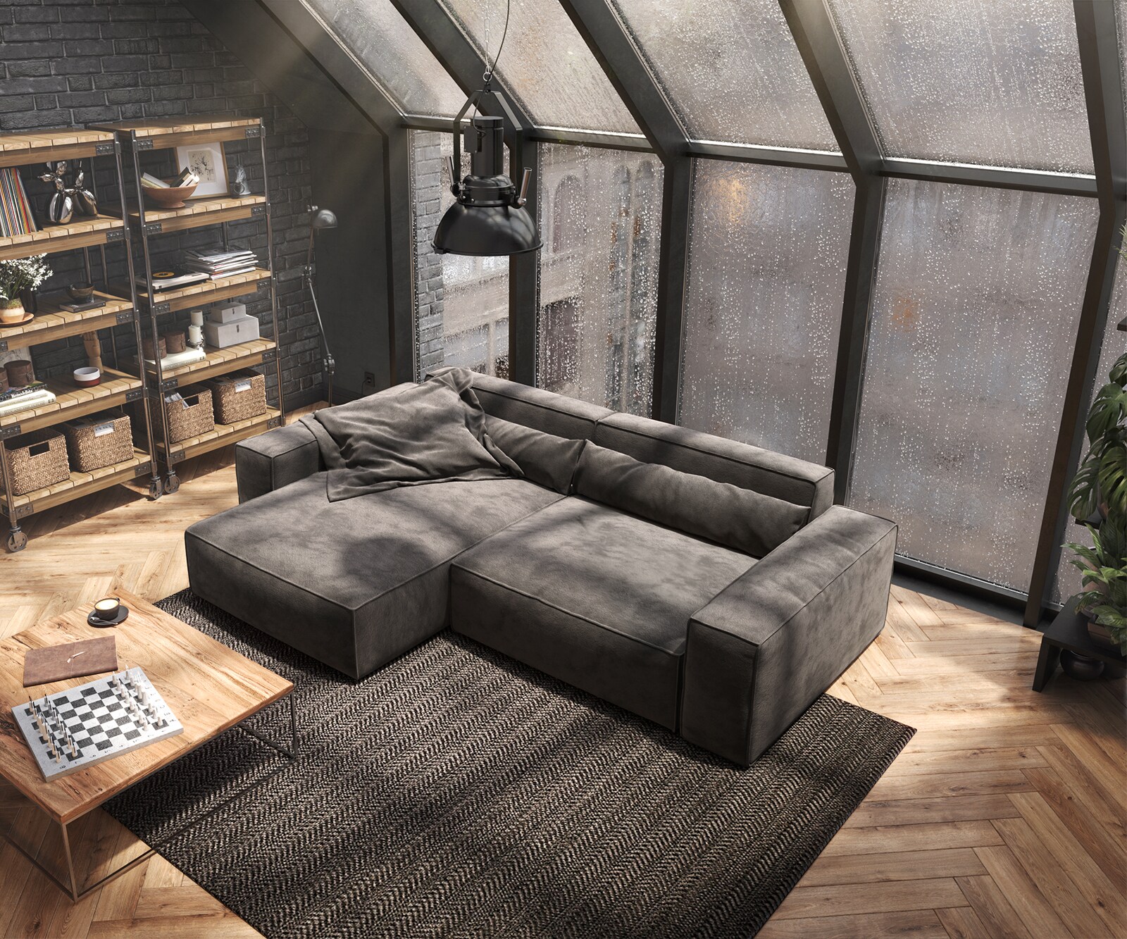 Ecksofa Sirpio XL 270x170 cm Mikrofaser Khakibraun Recamiere variabel 4