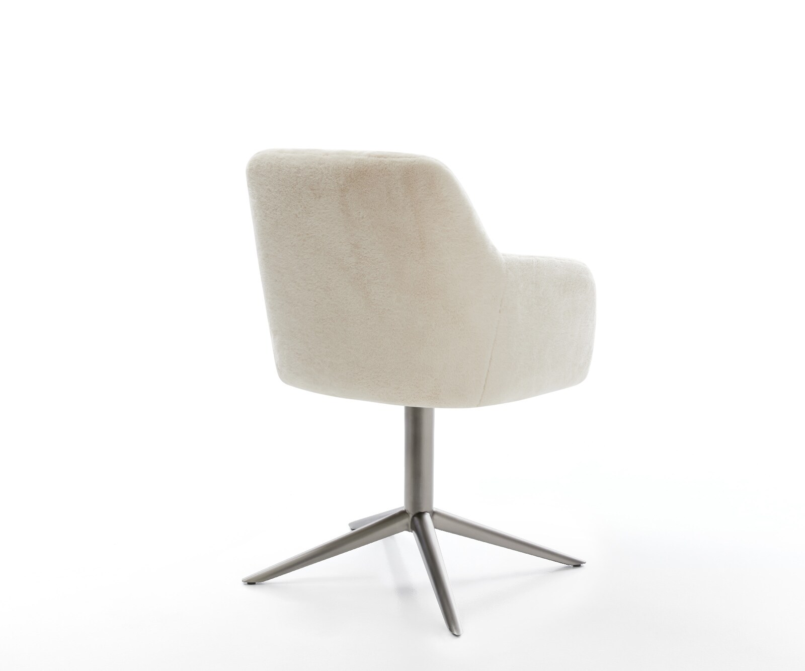 Drehstuhl Greg-Flex Plüsch Creme-Weiß Fußkreuz Graphit 360° drehbar Wippfunktion Taschenfederkern 4