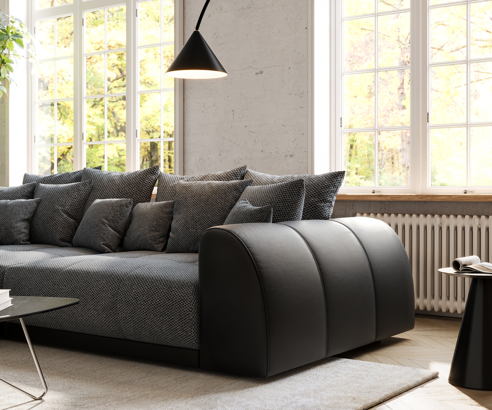 Big-Sofa Violetta 310x135 cm Schwarz inklusive Kissen 4 Big-Sofa Violetta 310x135 cm Schwarz inklusive Kissen 4