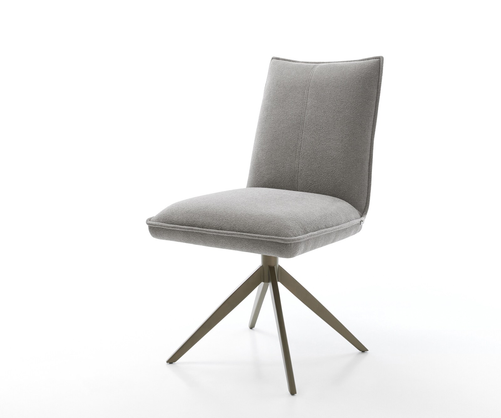 Drehstuhl Lelio-Flex Strukturstoff Soft Grau Kreuzgestell breit Effektfinish Titan 360° drehbar Wippfunktion Taschenfederkern 1