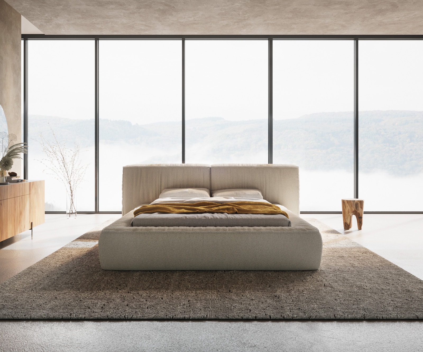 Polsterbettgestell Coperti 140x200 cm Bouclé Creme-Weiß 3 Polsterbettgestell Coperti 140x200 cm Bouclé Creme-Weiß 3