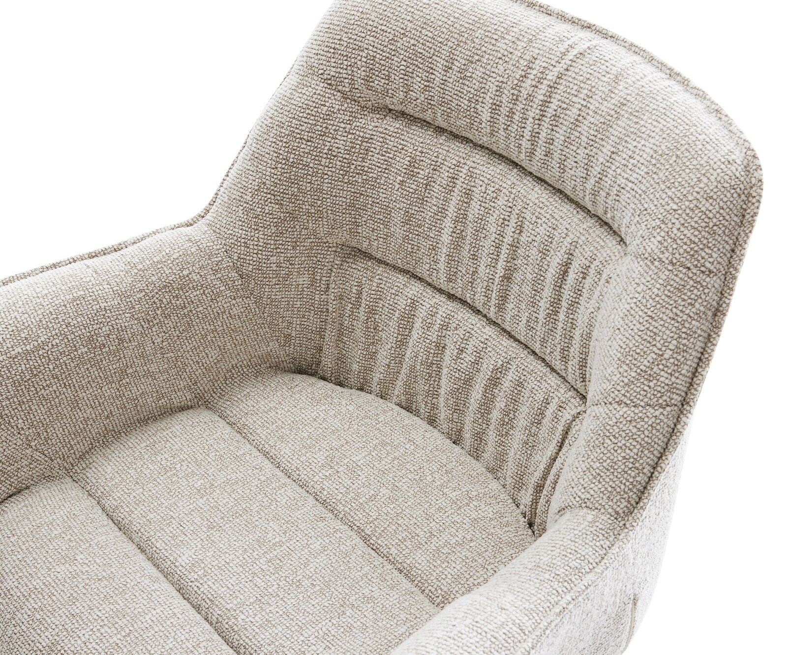 Drehstuhl Kaira-Flex Webstoff Soft Beige Kreuzgestell breit Weiß 360° drehbar Wippfunktion 4