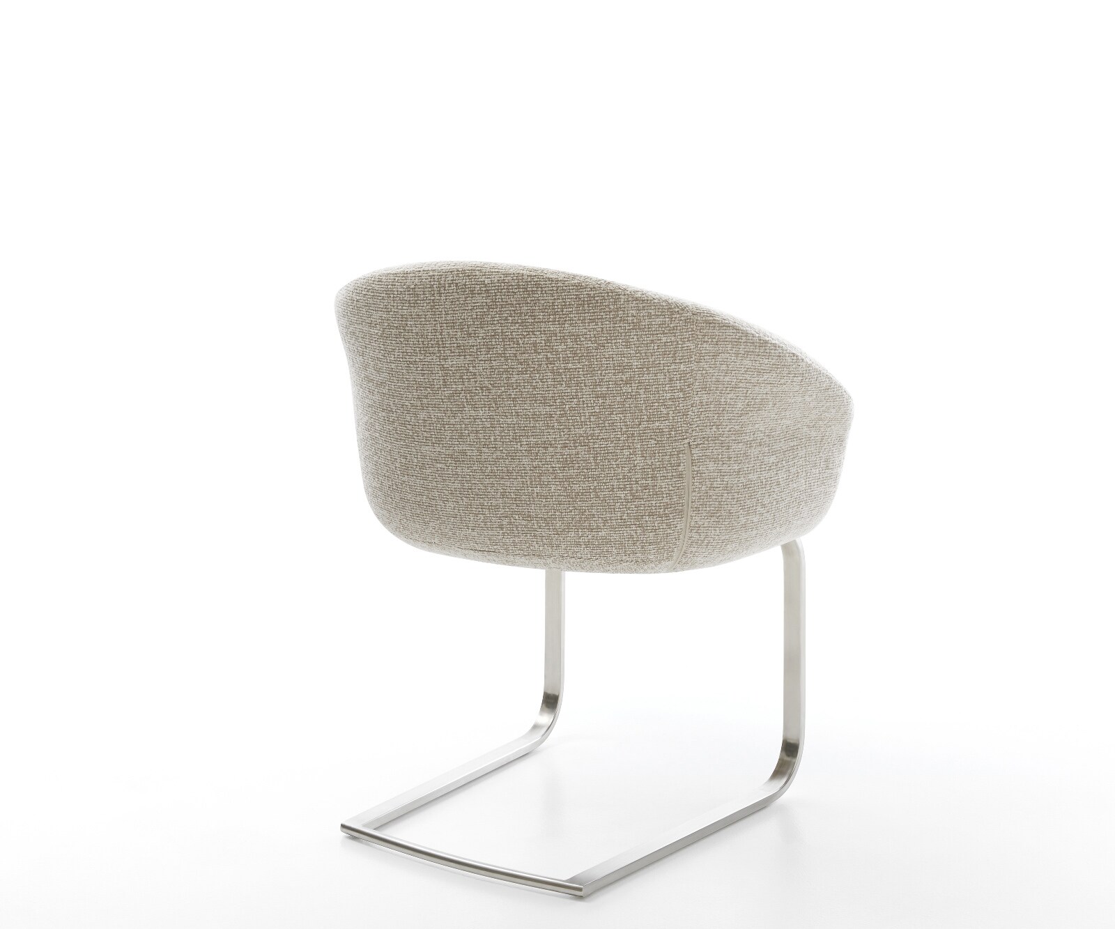 Freischwinger Vinka-Flex mit Armlehnen Webstoff Soft Beige Freischwinger flach Edelstahl Taschenfederkern 4