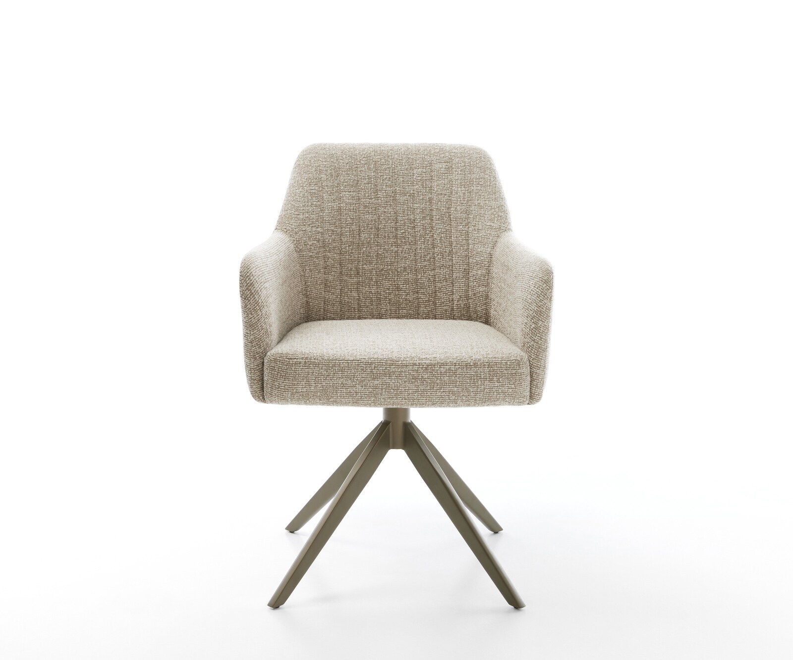 Drehstuhl Greg-Flex Webstoff Soft Beige Kreuzgestell breit Effektfinish Titan 360° drehbar Wippfunktion Taschenfederkern 1