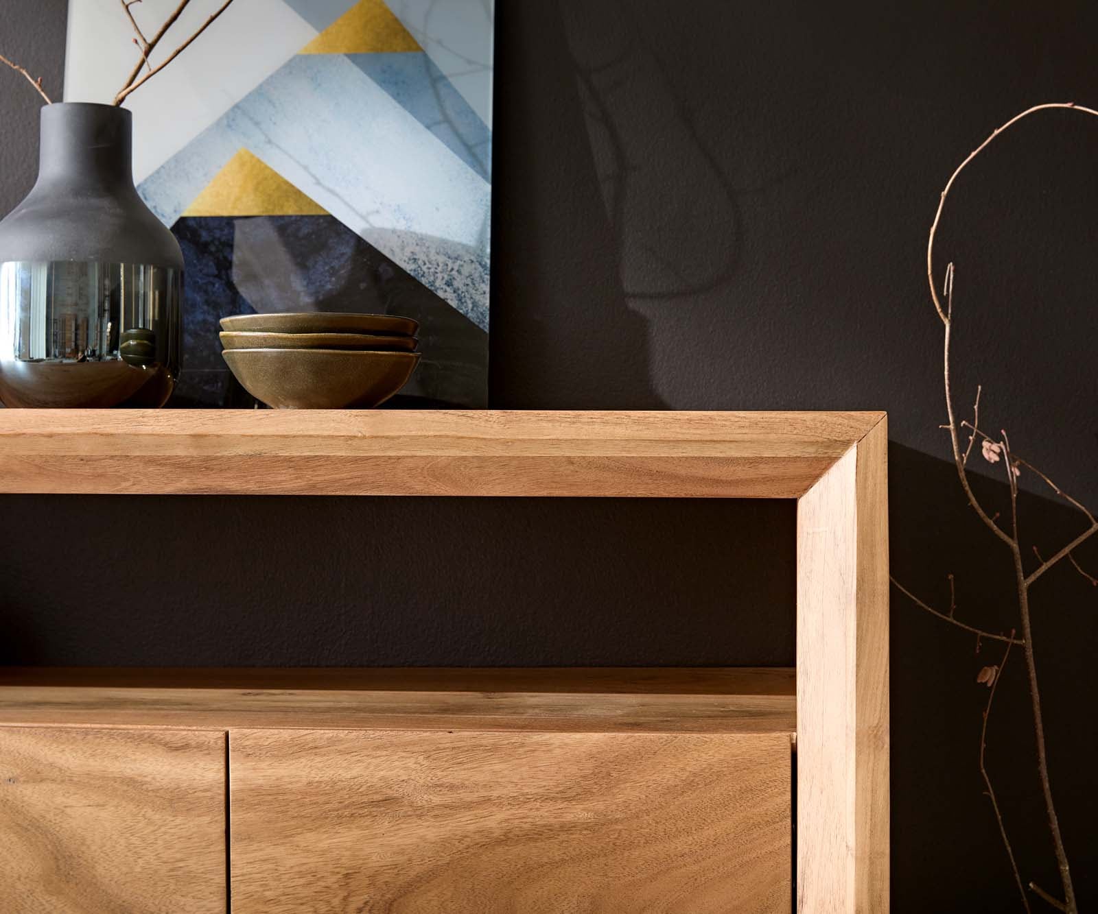 Sideboard Assuan 175 cm Akazie Natur 4 Türen 1 Fach 5 Sideboard Assuan 175 cm Akazie Natur 4 Türen 1 Fach 5