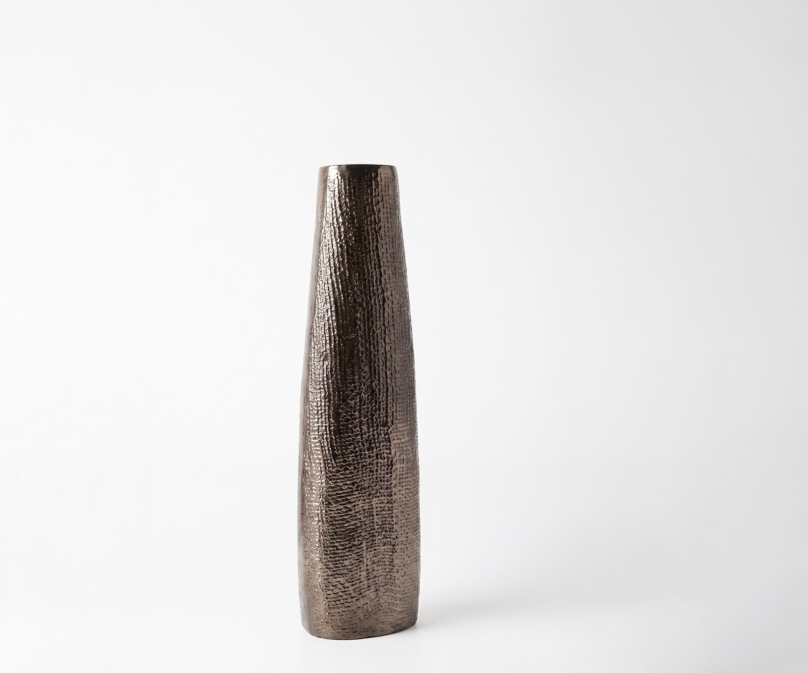 Vase Conico B14 x T9 x H48 cm Aluminium Mokka Bronze Gegossen