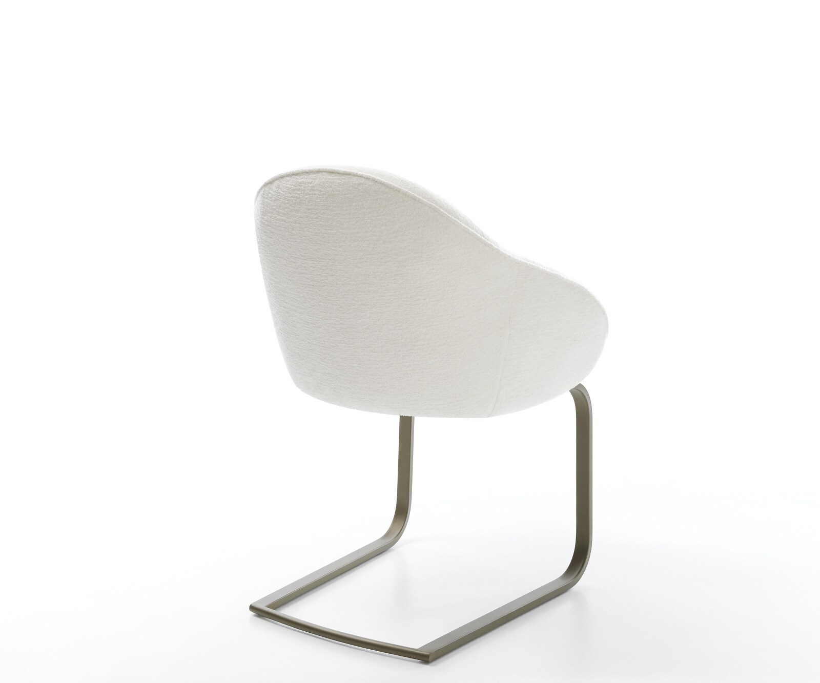 Cantilever Gaio-Flex bouclé doux beige pied cantilever plat aspect titane 5