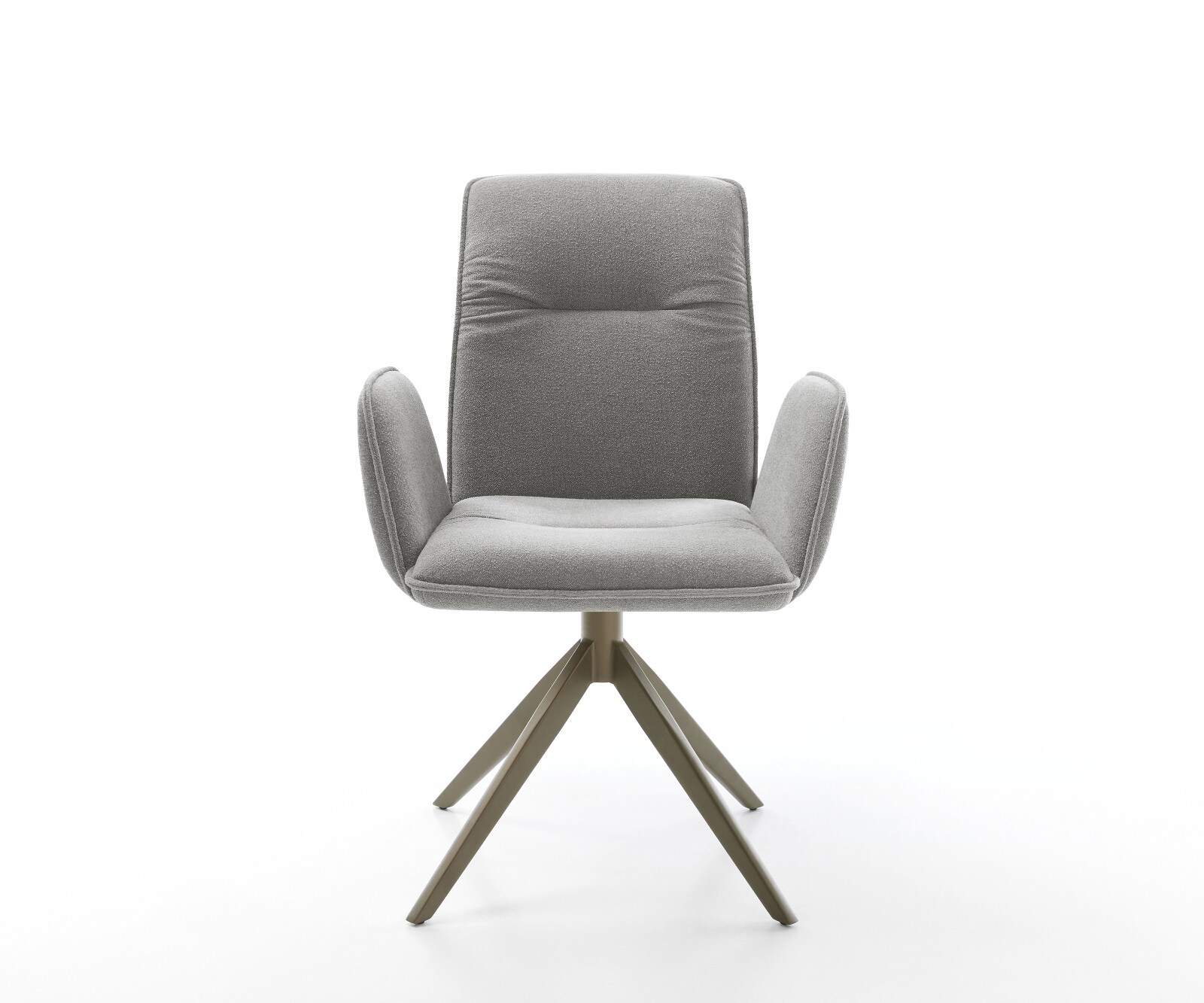 Drehstuhl Vinja-Flex Strukturstoff Soft Grau Kreuzgestell breit Effektfinish Titan 360° drehbar Wippfunktion 1