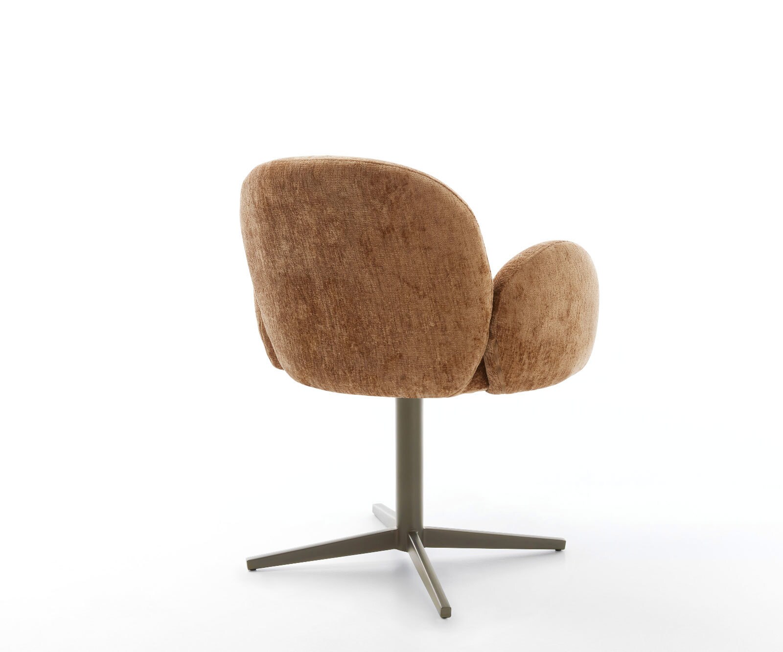 Drehstuhl Nube-Flex mit Armlehnen Chenille Rost Fußkreuz Effektfinish Titan 360° drehbar Taschenfederkern 5