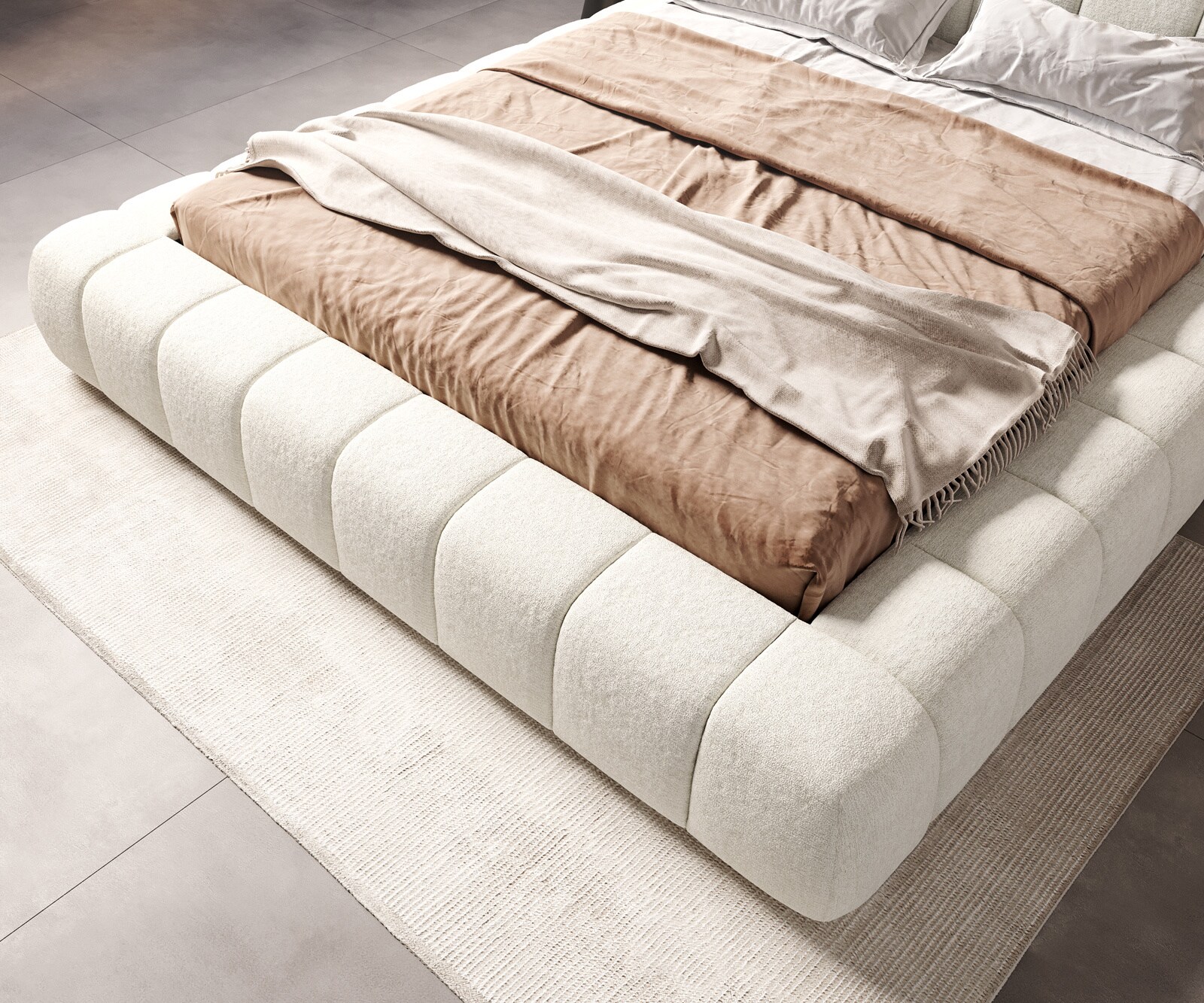 Sommier-rembourré Cutio 180x200 cm Bouclé gris argenté 4