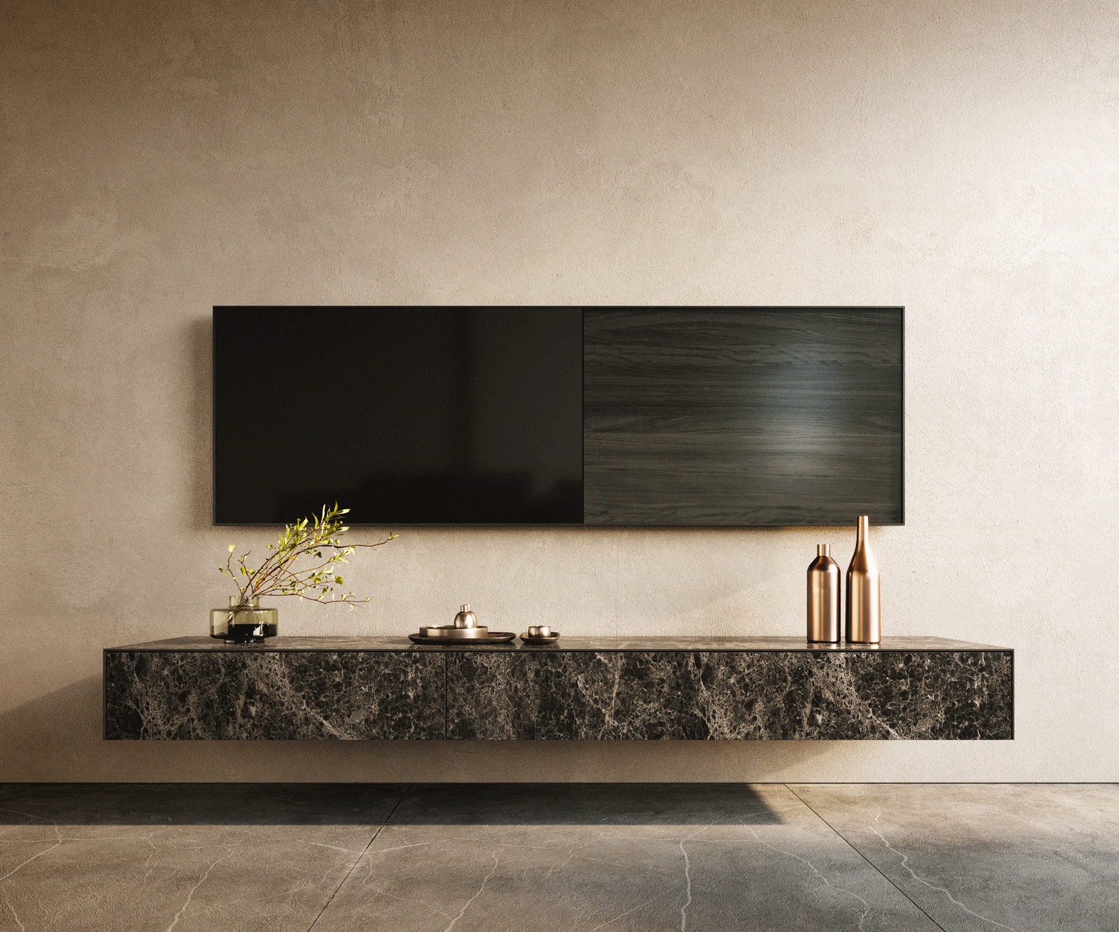 Lowboard Cuor 200 cm Keramik Laminam® Emperador Extra Lucidato Dunkelbraun 1 Klappe 1 Schubfach Schwebend 1 Lowboard Cuor 200 cm Keramik Laminam® Emperador Extra Lucidato Dunkelbraun 1 Klappe 1 Schubfach Schwebend 1