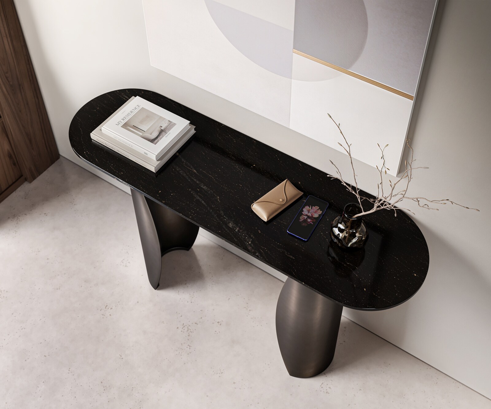 Table basse Solena 135x40 cm marbre 4