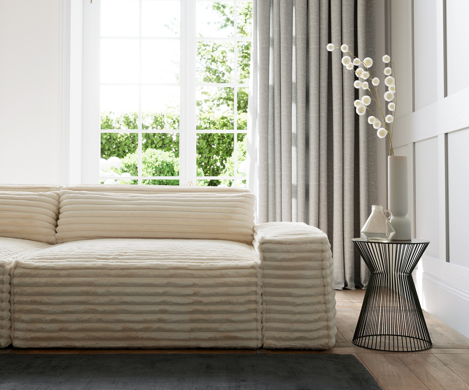 Big-Sofa Sirpio XL 270x130 cm Plüschcord Beige 4 Big-Sofa Sirpio XL 270x130 cm Plüschcord Beige 4