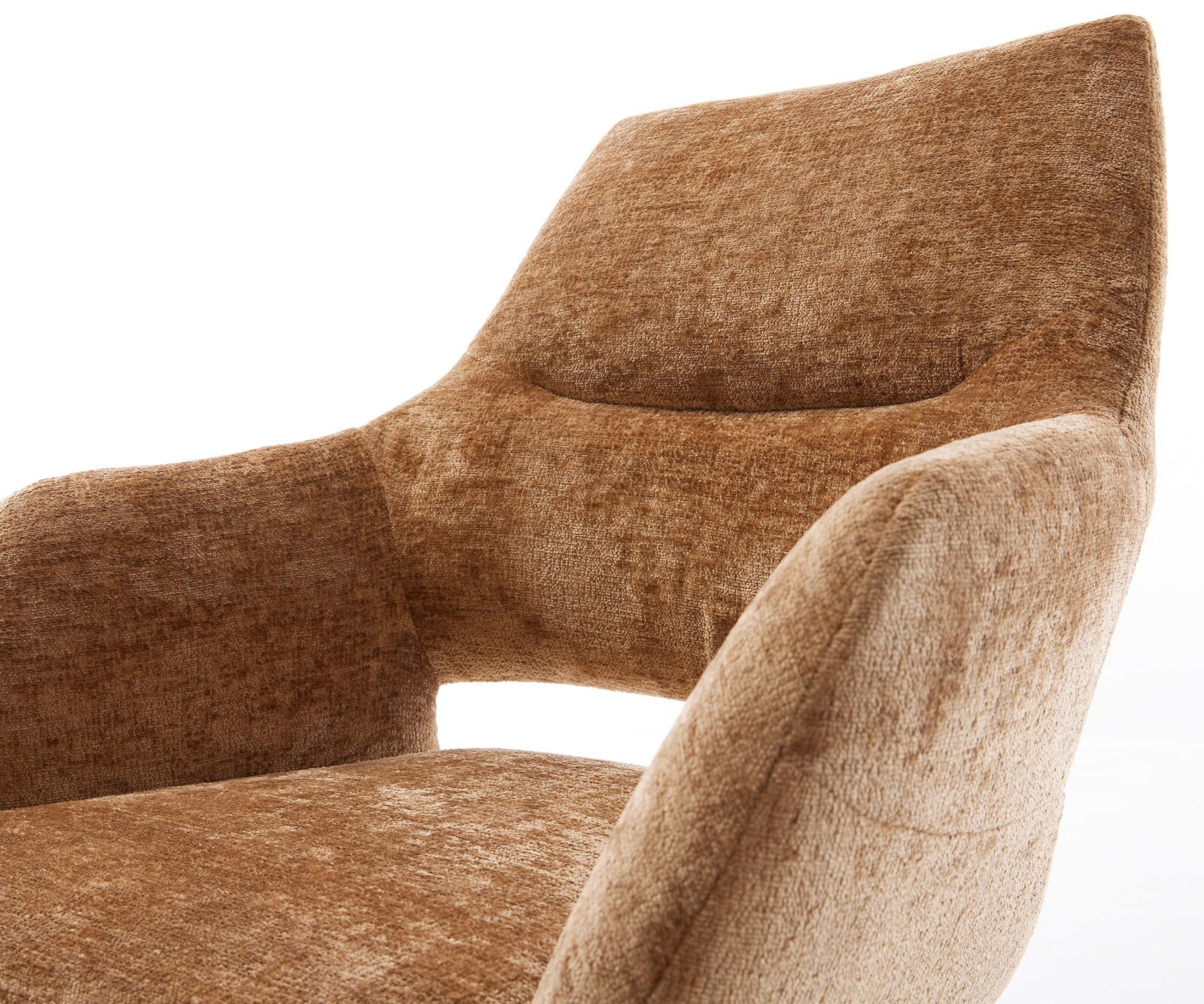 Cantilever Yago-Flex avec accoudoirs chenille rouille pied cantilever rond noir ressorts ensachés 3