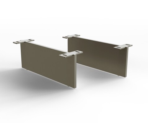 Pied effet suspendu, finition effet titane, 15 cm, pour meubles caissons d’une profondeur de 45 cm (lot de 2)