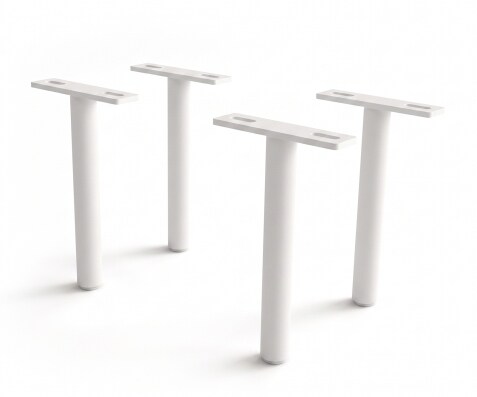 Fuß Rund Metall Weiß 20cm (4er Set)