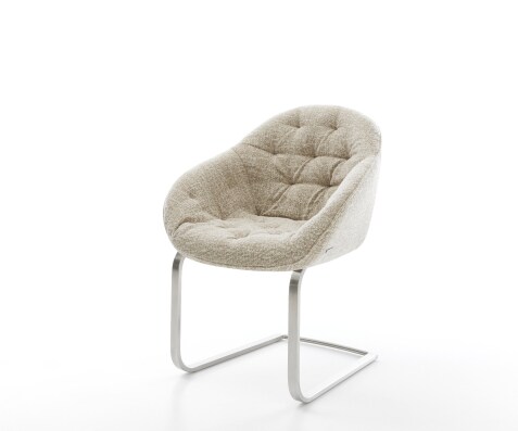 Freischwinger Gaio-Flex Webstoff Soft Beige Freischwinger flach Edelstahl
