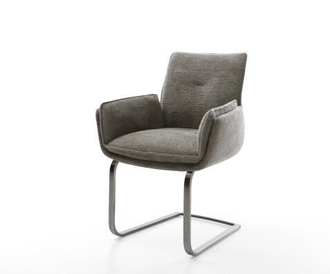 Freischwinger Nela-Flex Bouclé Soft Schlamm Freischwinger flach Graphit