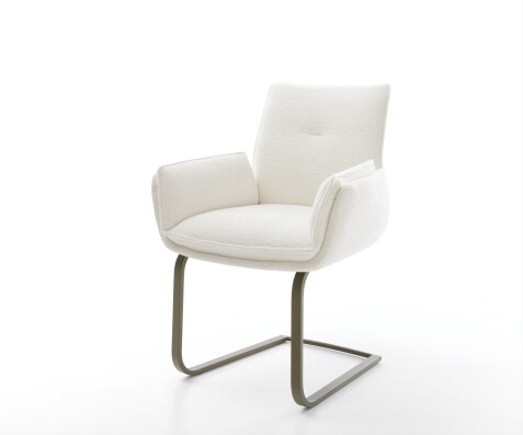 Freischwinger Nela-Flex Bouclé Soft Beige Freischwinger flach Effektfinish Titan