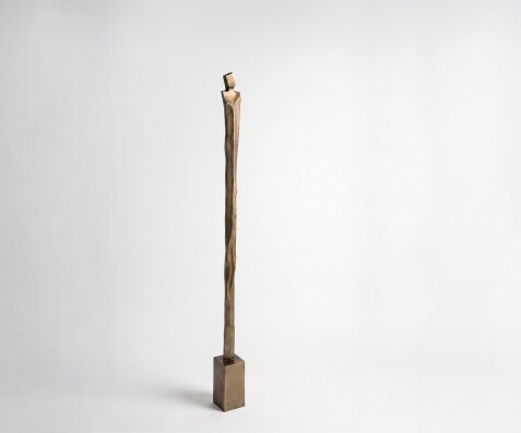 Figur Statera B12 x T12 x H163 cm Aluminium Aurum Satin Handgemacht