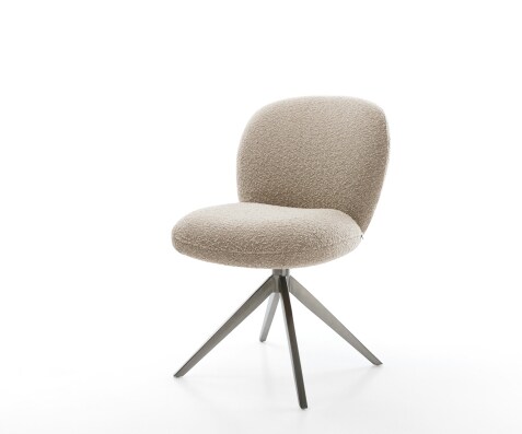Chaise-pivotante Nube-Flex bouclé boue pied croisé large grafiete pivotement sur 360° fonction bascule ressorts ensachés