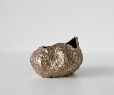 Vase Cratera B29 x T24 x H19 cm Aluminium Champagner Handgemacht