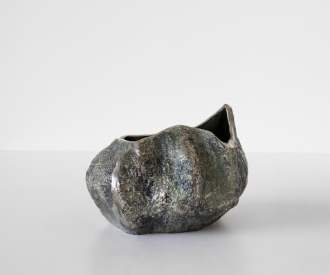Vase Cratera B29 x T24 x H19 cm Aluminium Verde Antico Handgemacht