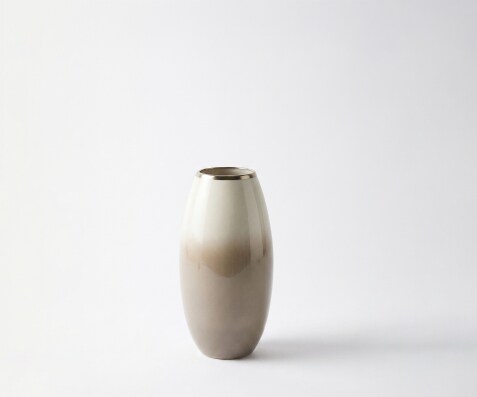 Vase Velino l22 x P22 x H44 cm Verre Vanilla Mokka Fait main