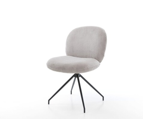 Drehstuhl Nube-Flex Cord Silbergrau Kreuzgestell konisch Schwarz 180° drehbar Taschenfederkern